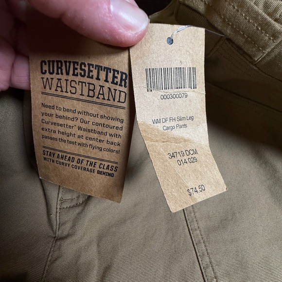 Duluth Trading Co Flex Firehose Slim Leg Cargo Pants Khaki Curvesetter Womens 14 - Picture 5 of 9